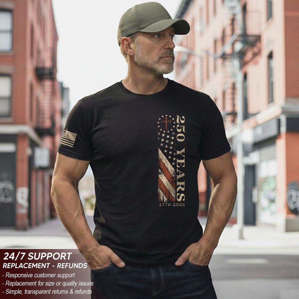 Faith & Freedom Christian USA Shirt 1776–2026 250 Year Commemorative